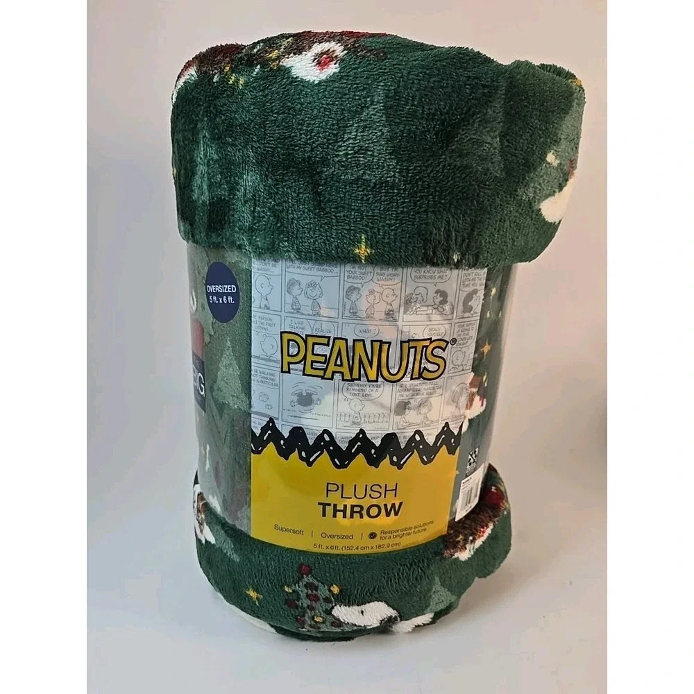 The Big One Peanuts Christmas Oversized Plush Throw‎ 5ft x 6ft